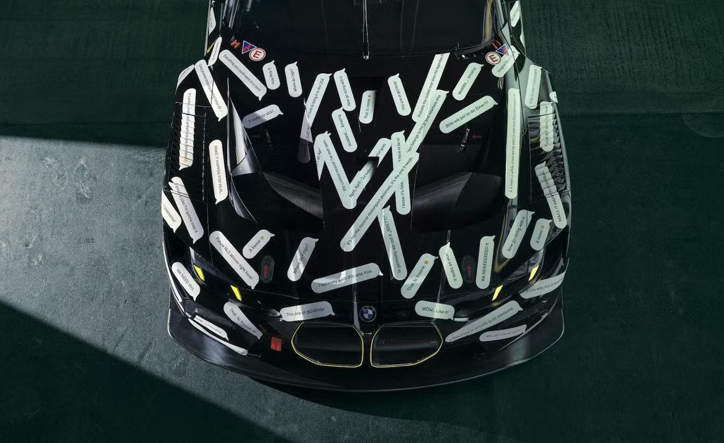 bmw m3 touring race car hood view