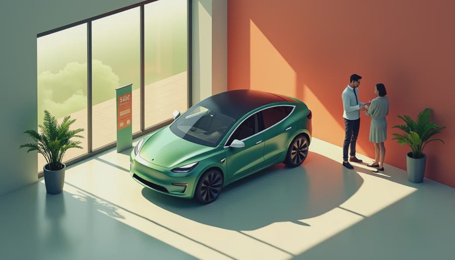 Visual context for tesla is desperate to sell new model ys