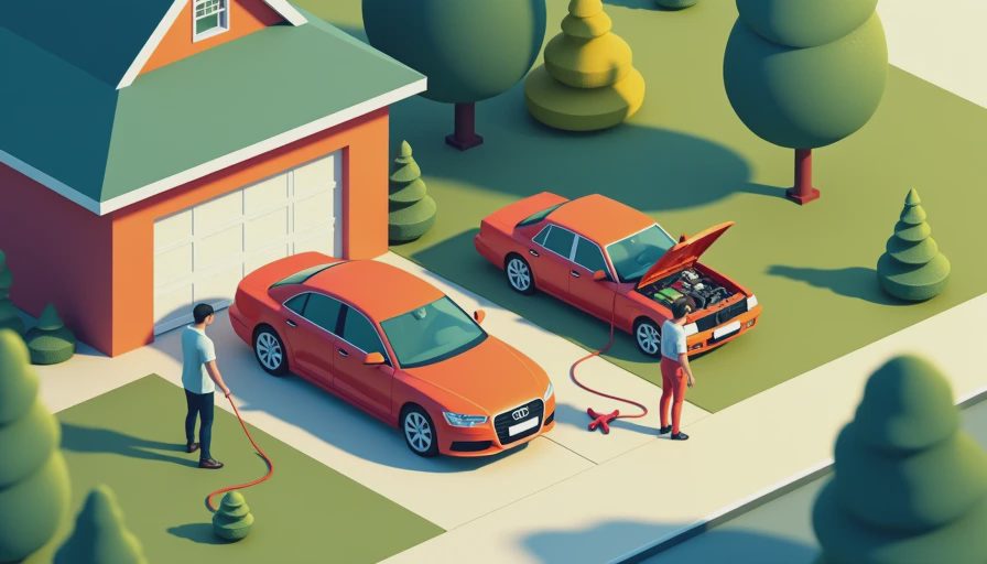 Visual context for jump start modern car warning